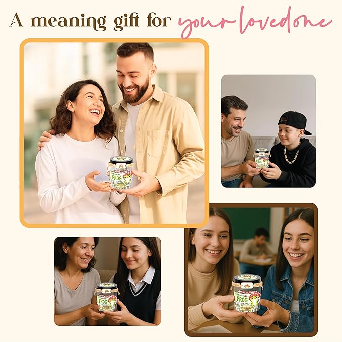 60 Positive Frog Cards Jar, Affirmation Cards for Women, Emotional Support Frog, Frog Gifts for Women, Teens, Frog Gifts, Frog Themed Gift, Positive Frog