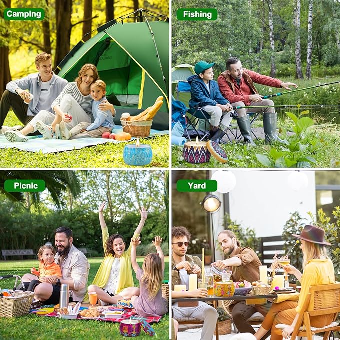 12 Pack Citronella Candles Outdoor - 52.8 Oz Soy Wax Candle Set, 360 Hour Long Lasting Scented Candles for Camping, Garden, Party