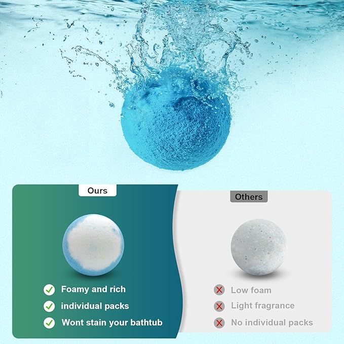 Bath Bombs for Women Mom Her Set, Christmas Stocking Stuffers for Teen Gifts - 12Pack Handmade Natural & Organic, Spa Relaxing Birthday Gifts for Men, Aromatherapy Bubble Bath, White Elephant Gifts