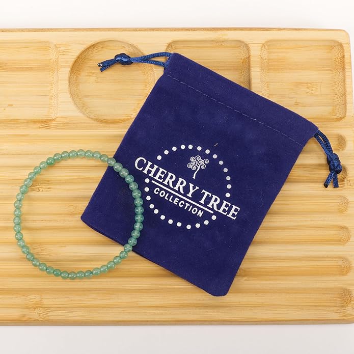 Cherry Tree Collection - Small, Medium, Large Sizes - Gemstone Beaded Bracelets For Women and Men - 4mm Round Beads