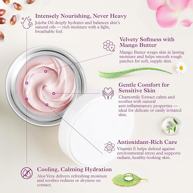 PURPLE CANYON Goat Milk Whipped Body Butter 8oz | Lavender Rose Body Lotion Infused with Jojoba Oil and Aloe Vera| Glowing Skin Natural Lotion for Luxury Self-Care