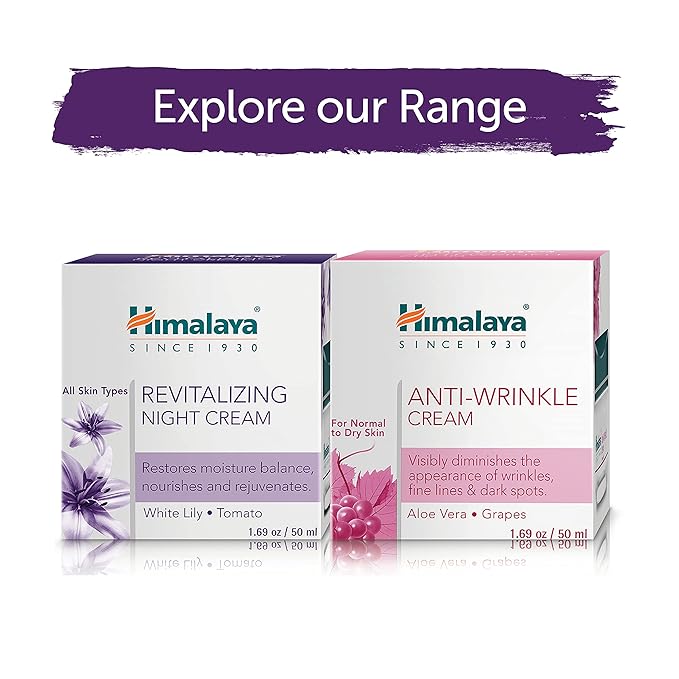Himalaya Revitalizing Night Cream for Damaged & Aging Skin, Daily Deep Moisturizing Overnight Repair Treatment, For All Skin Types, 1.69 oz (Pack of 2)