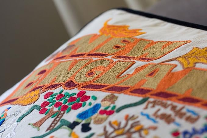 Catstudio New England Embroidered Decorative Throw Pillow