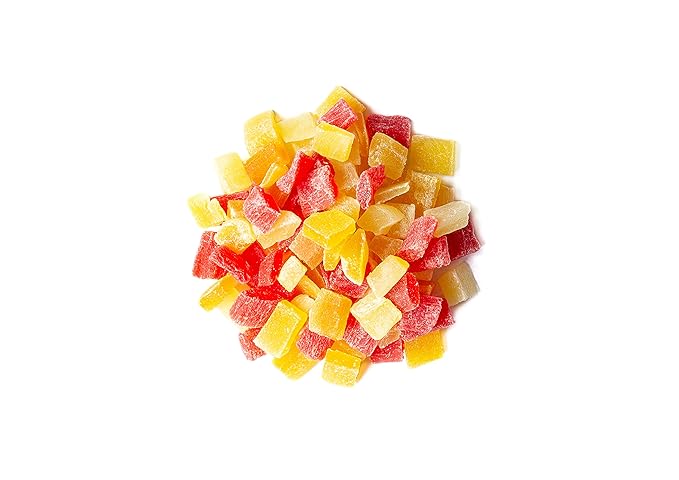 Food to Live Diced Fruits Mix, 8 Pounds - Contains Dreid and Diced Mango, Pineapple, Papaya. Sweetened, Unsulfured, Candied Vegan Snack, Kosher, Bulk, Great for Culinary Use and Baking