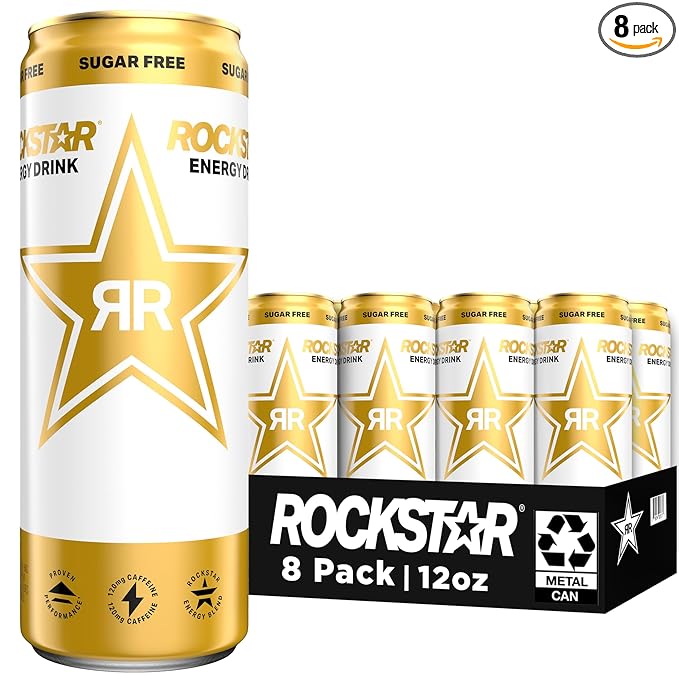 Rockstar Energy Drink, Sugar Free, 12oz Sleek Cans (8 Pack)