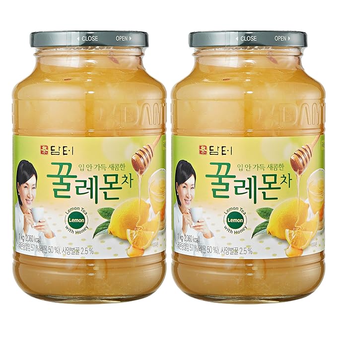 Damtuh Korean Honey Lemon Tea Preserves – Natural Sweetness, No Artificial Ingredients, Perfect for Hot or Iced Beverages, Jams, or Salad Dressings – 2.2lb, 1000g (Pack of 2)