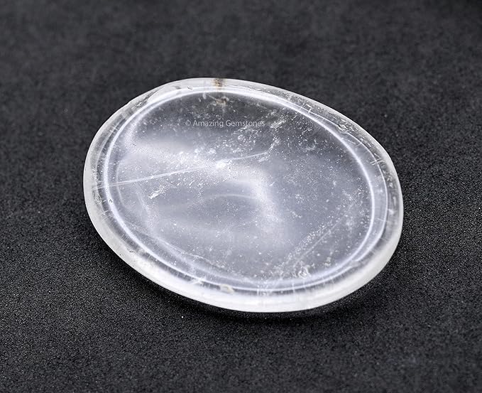 Amazing Gemstone Clear Quartz Crystal Worry Stone Crystals and Healing Stones - Worry Stones for Stress Relief Gift - Piedra Crystal Fidget for Meditation - Unique Stocking Stuffers and Birthday Gift