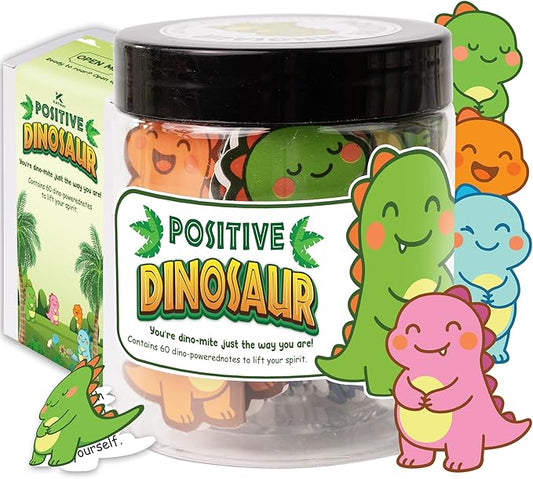 Positive Dinosaur Cheer Up Jar, 60 Affirmation Cards for Teens, Teen Girl Gifts Trendy Stuff, Back to School Gifts for Students, Teen Girls, Boys