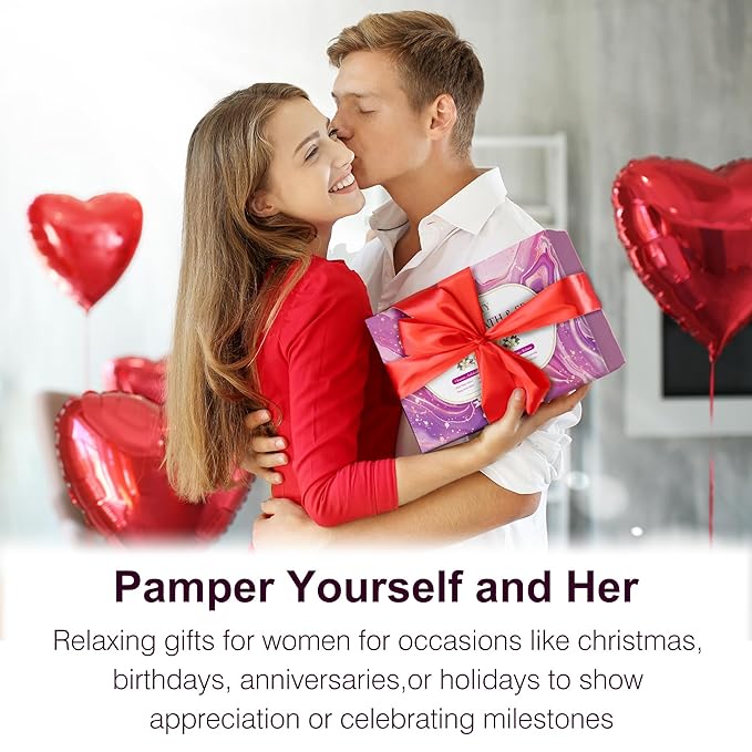 Spa Gifts for Women -Stress Relief Relaxing Body Wash & Bath Set,Christmas Gift for Mom Wife Her Sister Birthday Gifts,Unique Self Care Womens Gift Xams Stocking Stuffer Secret Santa Gifts for Women