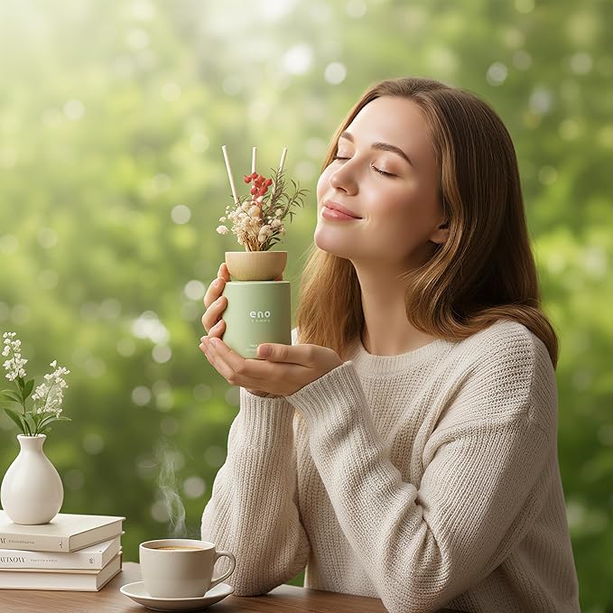 Reed Diffuser Set with Really Dried Flowers, Essential Oils Scented Diffuser with Sticks, Air Fresheners Home Fragrance for Bathroom Shelf Decor & Gift, 5.1oz / 150ml