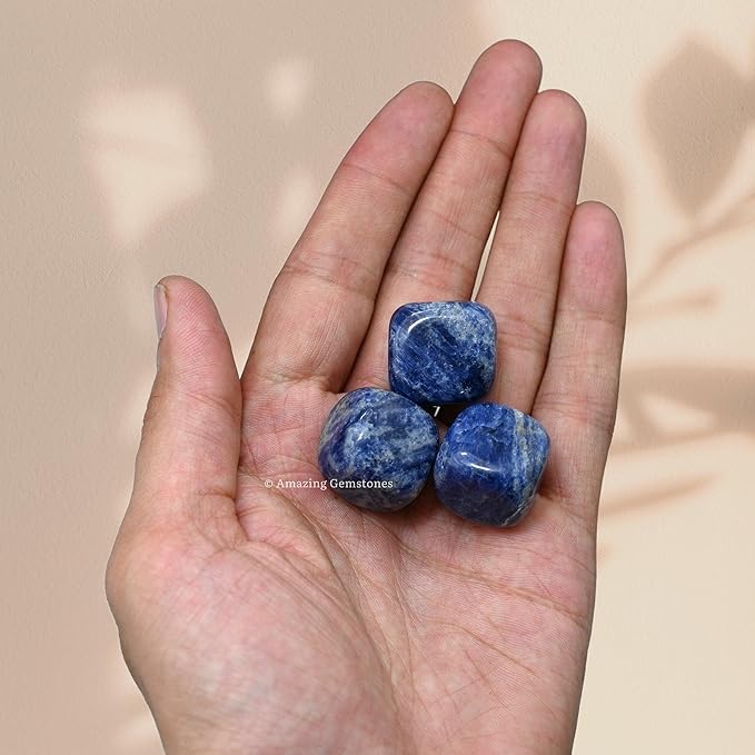 Amazing Gemstone Sodalite Crystals and Healing Stones Tumbled - 1000+ Carats Sodalite Stone, Natural Healing Stones for Energy Balance, Stress Relief - Polished Gems Rocks