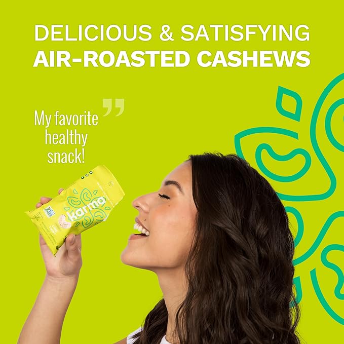 Lime Twist Cashews with Skin by Karma Nuts, Whole, Roasted, Vegan, Gluten Free, Low Net Carb, Natural, No Sugar Added, Keto Friendly, Everyday Nut Snack, 1.5 Ounce (12 Snack Packs)