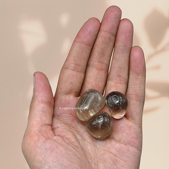 Amazing Gemstone Smoky Quartz Crystals and Healing Stones Tumbled - 1000+ Carats Smoky Quartz Stone, Natural Healing Stones for Energy Balance, Stress Relief - Polished Gems Rocks