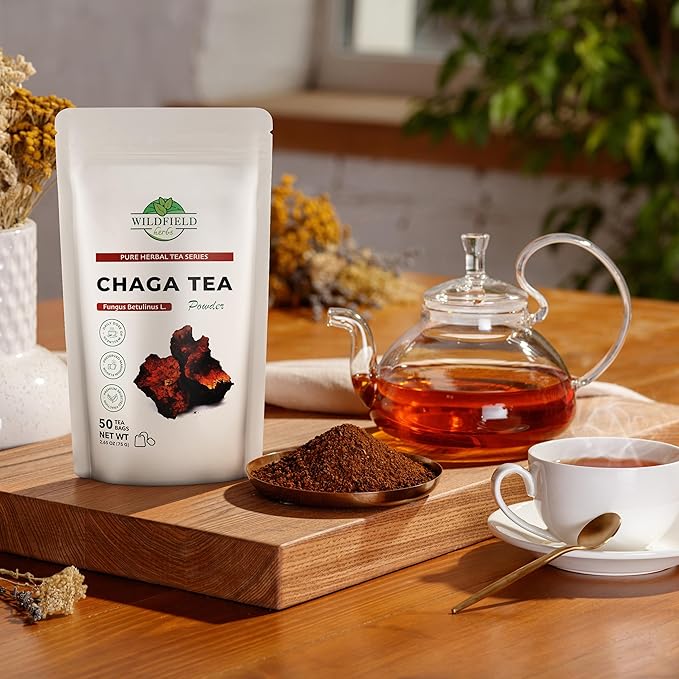 50 Bags Chaga Tea Chaga Mushroom Tea Herbal (Inonotus Obliquus) - 50 Count 1.5g Bags Herb