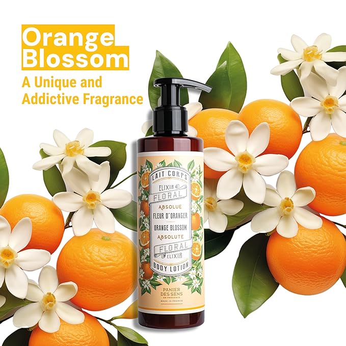 Panier des Sens –Orange Blossom Hand & Body Lotion for Dry Skin - Hydrating Body Cream for Women - Nourishing Fluid Body Moisturizer Shea Butter & Olive Oil 97% Natural Ingredients Body Care 8.45 Floz