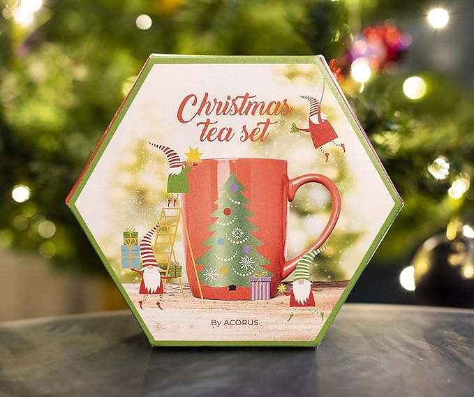 ACORUS Christmas Tea Set, Herbal Fruit Tea Gift Set, 60 Assorted Tea Bags Variety Pack, Herbal Tea and Fruit Tea Sampler, Specialty Tea Bags Individually Wrapped, Tea Gifts for Women, Men, Tea Lovers