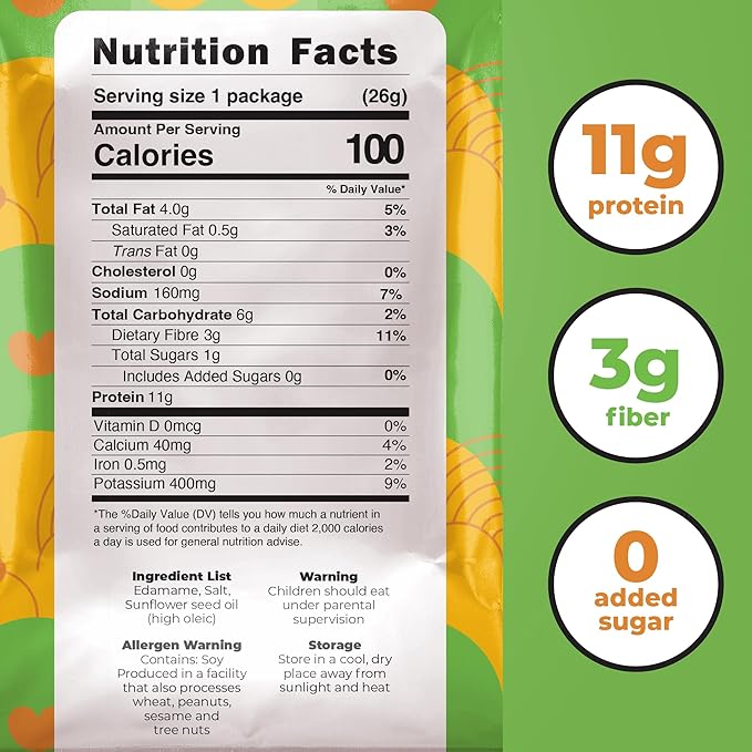 Crunchy Dry Roasted Edamame Beans Snack by Zest Delites, Buffalo, Vegan, Low Calorie (100cal) High Protein Snacks (11g), Low Carb, Keto, Gluten Free, 0.9 oz 24 Packs