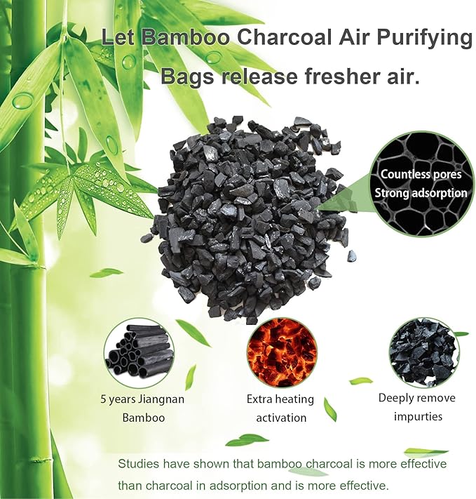 Bamboo Charcoal Bags Odor Absorber 4 Pack×500g Bamboo Charcoal Air Purifying Bags, for Car Air Fresheners, Odor Eliminator for Home,Shoe Deodorizer - Colorful-Activated Charcoal Odor Absorbers