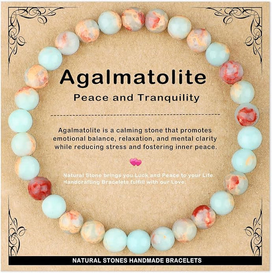 AD Beads 4mm6mm8mm10mm Handmade Bracelet - Natural Gemstone for Peace and Tranquility - Meditation, Yoga, Healing and Energy Gift for Unisex