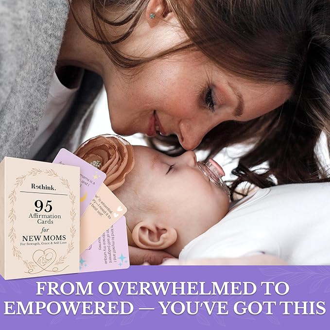 QUOKKA Rethink 95 Affirmation Cards for New Moms – Daily Support Deck for Strength, Self-Love, Grace and Mindful Motherhood – Thoughtful Gift for First-Time and Experienced Moms