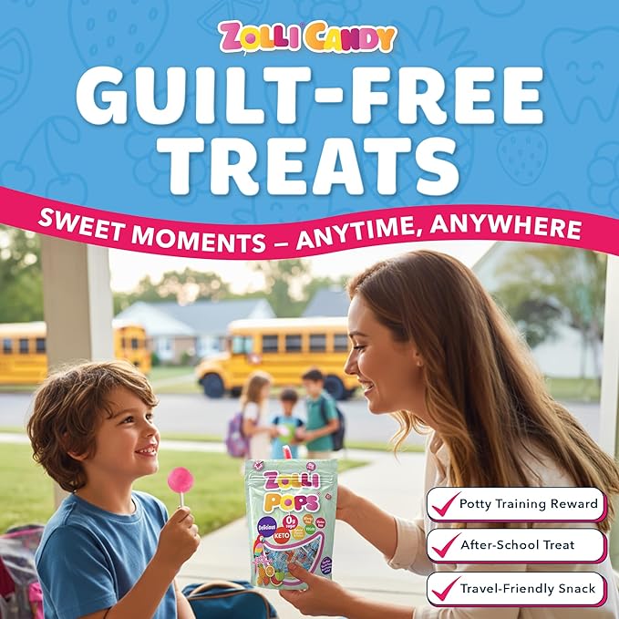 Zollipops Clean Teeth Pops Sugar Free Candy with Xylitol, Dye-Free Lollipops - Keto & Diabetic-Friendly, Dentist-Approved Treats for Kids (Tropical Fruit 5.2 oz)