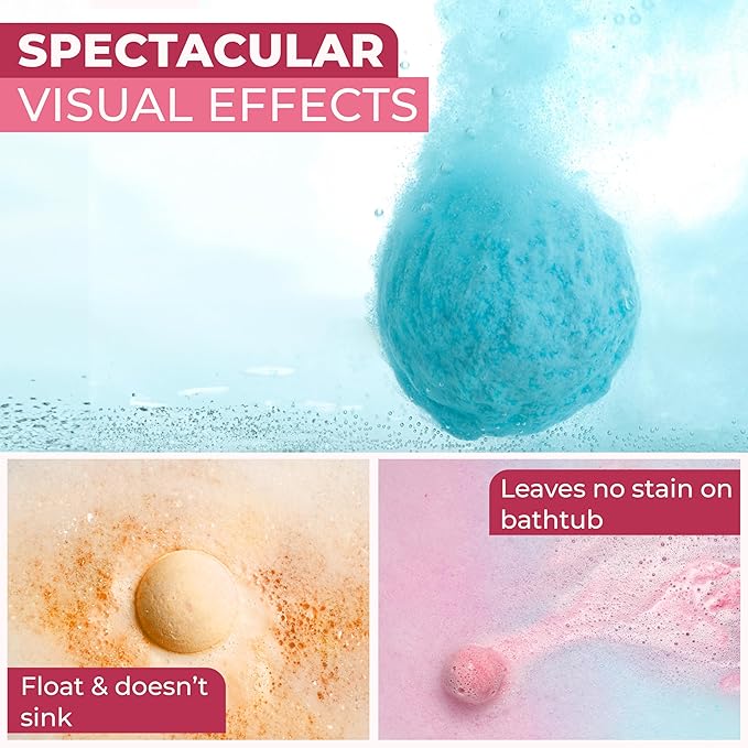 Bath Bombs for Women, Men & Kids – 12 Bath Bomb Gift Set with Shea Butter, Essential Oils & Sea Salt, Moisturizing Spa Aromatherapy, Long-Lasting Fizz, Relaxation & Holiday Gifts
