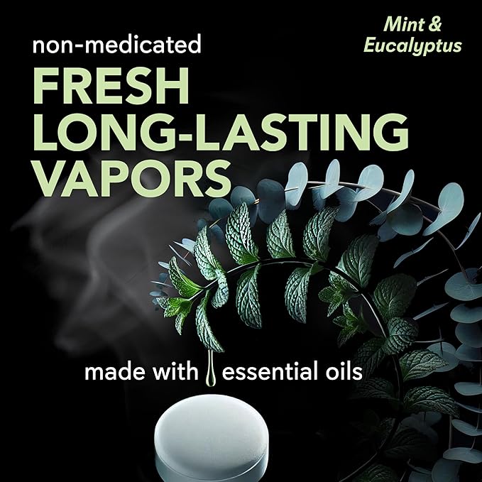 Sinucleanse Vapor Shower Steamers, All Natural Eucalyptus & Mint Aromatherapy, 12 Extra Large Vapor Shower Tablets, Relaxation and Spa Gifts for Women and Men, Made in USA