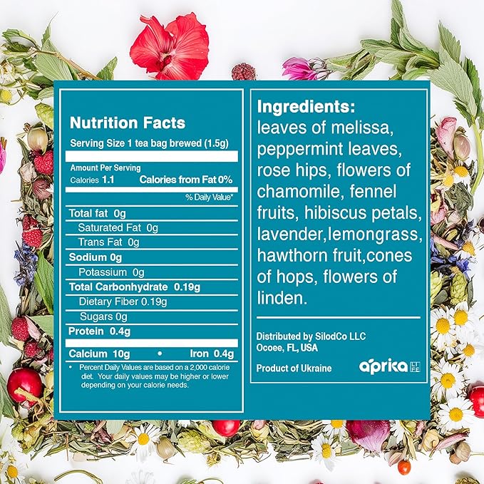 Aprika Life Sleep Tea for Bedtime Relaxation & Stress Relief – Natural Caffeine-Free Herbal Nighttime Tea with Chamomile, Lavender, Mint & Hibiscus – No Melatonin Sleep Aid – Relaxing Tea Bags 60 Pack