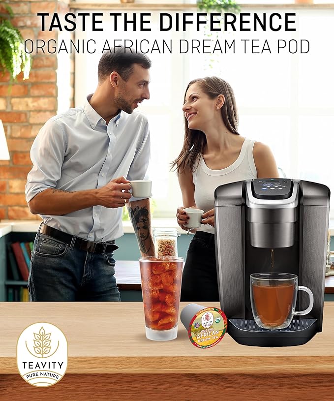 Organic Rooibos Tea Pods with Vanilla & Orange - Naturally Decaf Tea - African Dream by Teavity (12 Tea Pods)