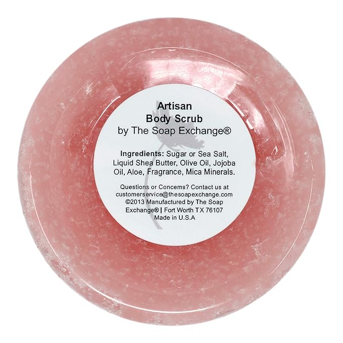 The Soap Exchange Sugar Body Scrub - Sandalwood Vanilla Scent - Hand Crafted 8 fl oz / 240 ml Natural Artisan Skin Care, Shea Butter, Exfoliate, Moisturize, & Protect. Made in the USA.