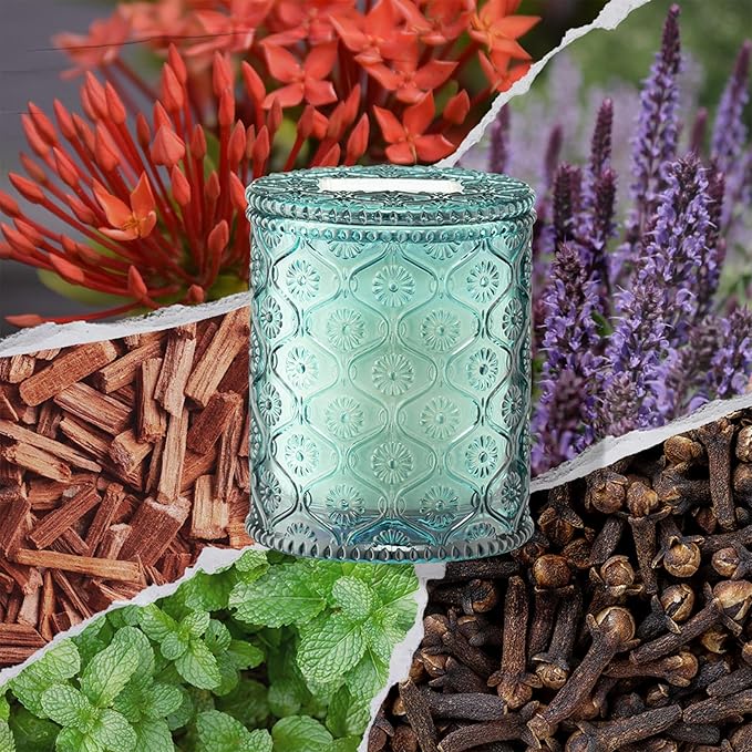 LA JOLIE MUSE Geranium Vert Mint Candle - Mint, Geranium, Lavender | 6 oz Natural Soy Wax | 40 Hours Clean Burn | Fresh Scented Candle | Gift-Ready for Hosts & Gatherings