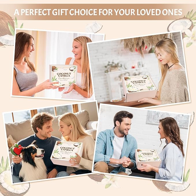 Spa Gift Baskets for Women, Vanilla Coconut Bath and Body Gifts Set for Women, Home Spa Self Care Gift, Relaxing Bath Set for Mom Wife Sister Friends Sister Girlfriend, Mother’s Day Thank You Gifts