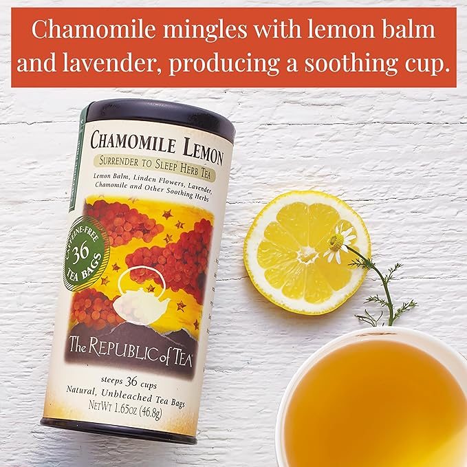 The Republic of Tea - Chamomile Lemon Herbal Tea, 36 Tea Bag Tin