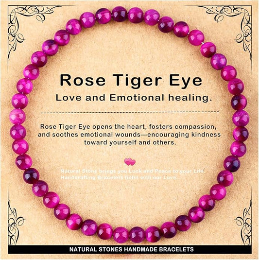 AD Beads 4mm6mm8mm10mm Handmade Bracelet - Natural Gemstone for Peace and Tranquility - Meditation, Yoga, Healing and Energy Gift for Unisex