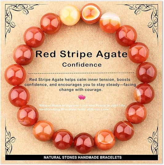 AD Beads 4mm6mm8mm10mm Handmade Bracelet - Natural Gemstone for Peace and Tranquility - Meditation, Yoga, Healing and Energy Gift for Unisex