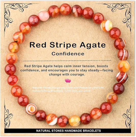 AD Beads 4mm6mm8mm10mm Handmade Bracelet - Natural Gemstone for Peace and Tranquility - Meditation, Yoga, Healing and Energy Gift for Unisex