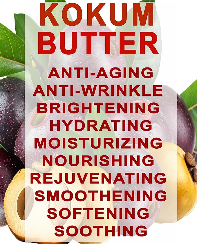 Botanical Beauty KOKUM BUTTER 100% Pure Natural REFINED Cold-Pressed for Face, Skin, Body, Hair, Lip, Nails. Rich in Vitamin E. Beauty Moisturizing Nourishing Butter Rich in Vitamin E (4 Fl Oz)