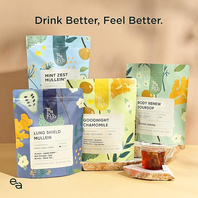 Tea Facto Goodnite* Chamomile Tea Bags with Chrysanthemum Tea for Soothing Comfort - 50 Bulk Pack