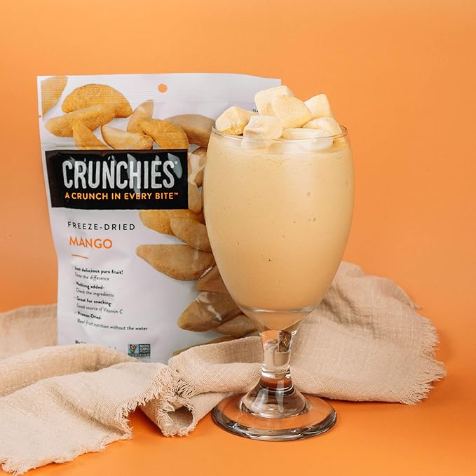 Crunchies Freeze-Dried Fruits, 100% All Natural Crispy Fruit, Non GMO and Kosher, Resealable Freeze Dried Fruit Snack Packs, Pack of 6 (Mango)