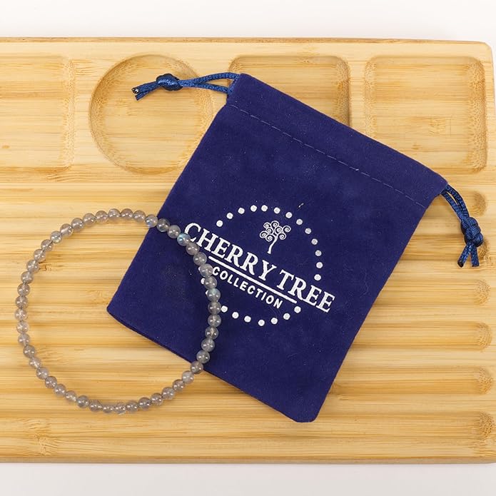 Cherry Tree Collection - Small, Medium, Large Sizes - Gemstone Beaded Bracelets For Women and Men - 4mm Round Beads