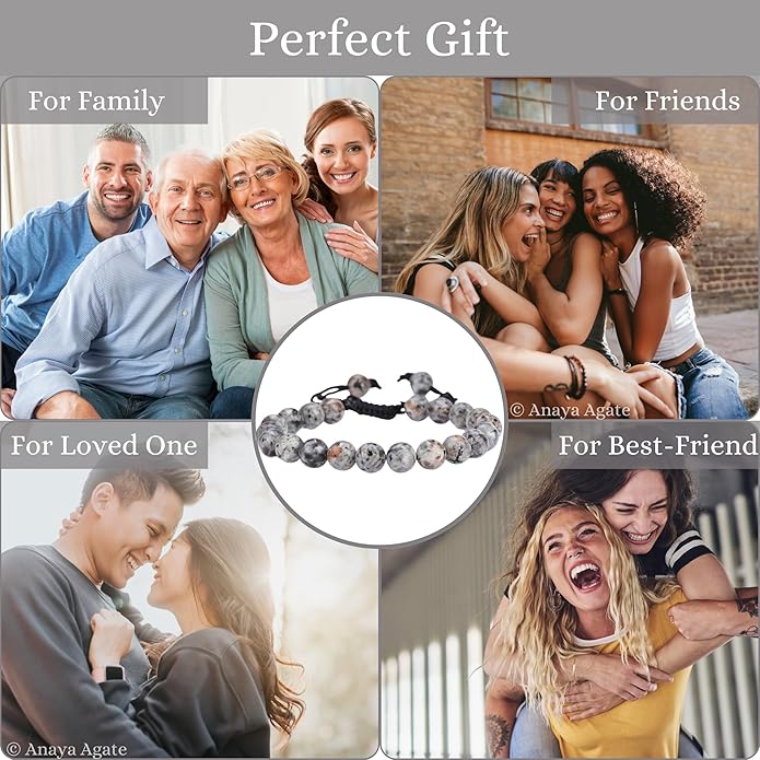 Energy Protection Crystal Handmade Adjustable Bead Bracelet Perfect for Men, Women’s Gift - Gemstone Healing Stretch Bracelet Pulsera Para Hombre Mujer Stocking Stuffer