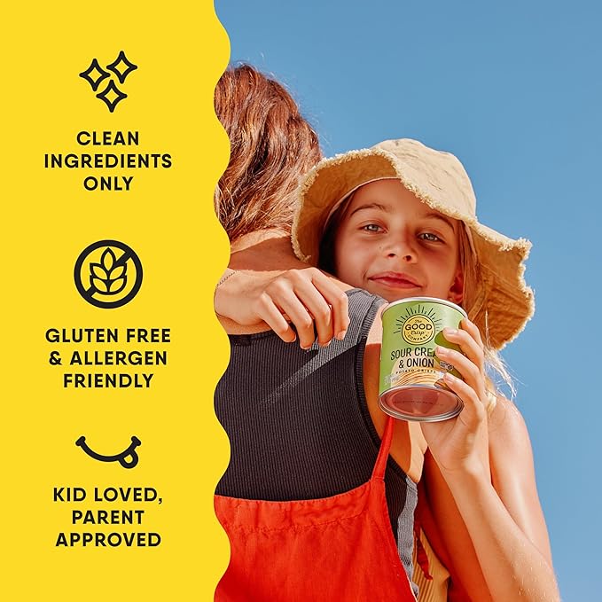 The Good Crisp Company, Good Crisps Minis (Sour Cream and Onion, 1.6 Ounce, Pack of 12) Non-GMO, Allergen Friendly, Potato Chip Snack Pack, Gluten Free Snacks