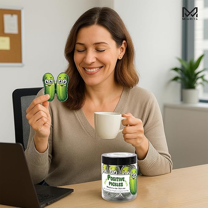 Emotional Supports Pickle Jar, 60 Affirmation Cards for Women, Positive Pickle Gifts, for Women, White Elephant Gifts, Teen Girl Gifts Trendy Stuff, Stocking Stuffers for Teen Girls