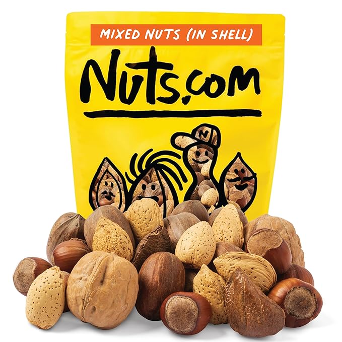 Nuts.com – Mixed Nuts in Shell – 5 Lb Bag, Healthy Snack Sampler, Includes Premium Walnuts, Almonds, Hazelnuts, Pecans & Brazil Nuts – Good Source of Protein, Fiber & Omega-3