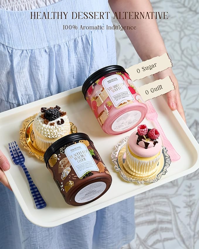 M&SENSE Banana Cream Pudding Scented Candle, 11.6oz Natural Soy Wax, 70 Hours Long Lasting Clean Burn, Holiday Jar Candle for Home Decor, Non-Toxic Relaxing Aromatherapy Gifts for Women