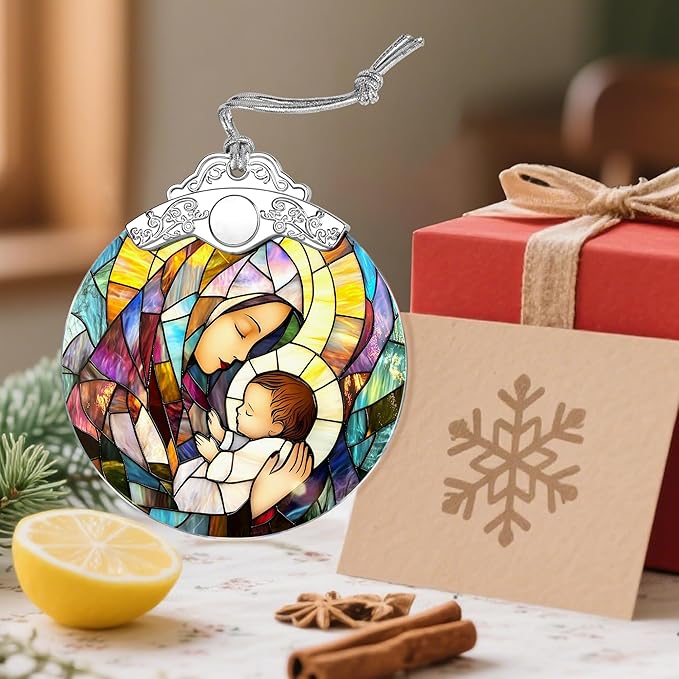 Christmas Ornaments, Religious Ornament, Christmas Tree Ornaments, Christian Xmas Decorations, Holiday Decorations, Christian Gifts, Religious Gifts - Baby Jesus and The Holy Mother Mary