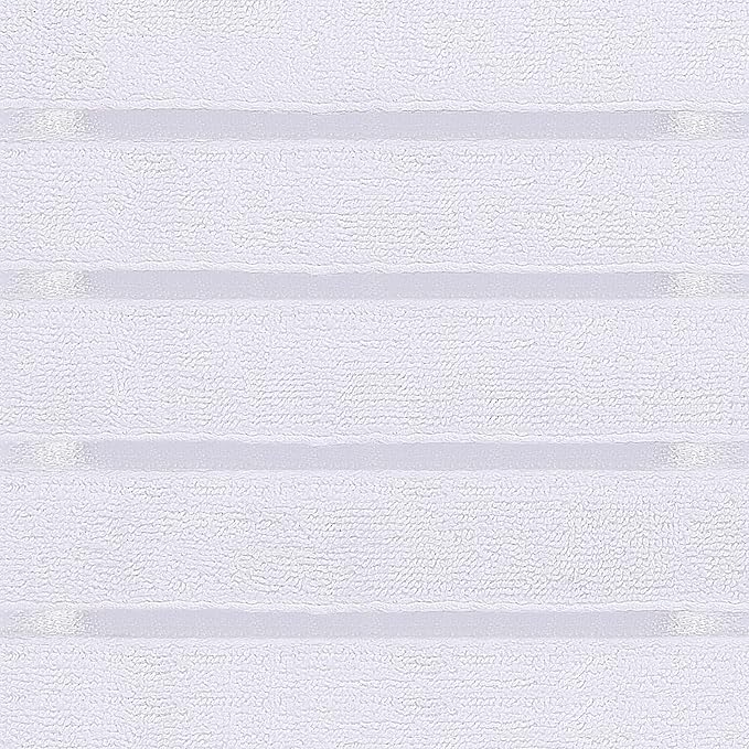 Utopia Towels 8 Piece Luxury Towel Set, 2 Bath, 2 Hand, and 4 Wash Cloths, 600 GSM Ring Spun Cotton, Highly Absorbent Viscose Stripe Towels, Ideal for Everyday use, White