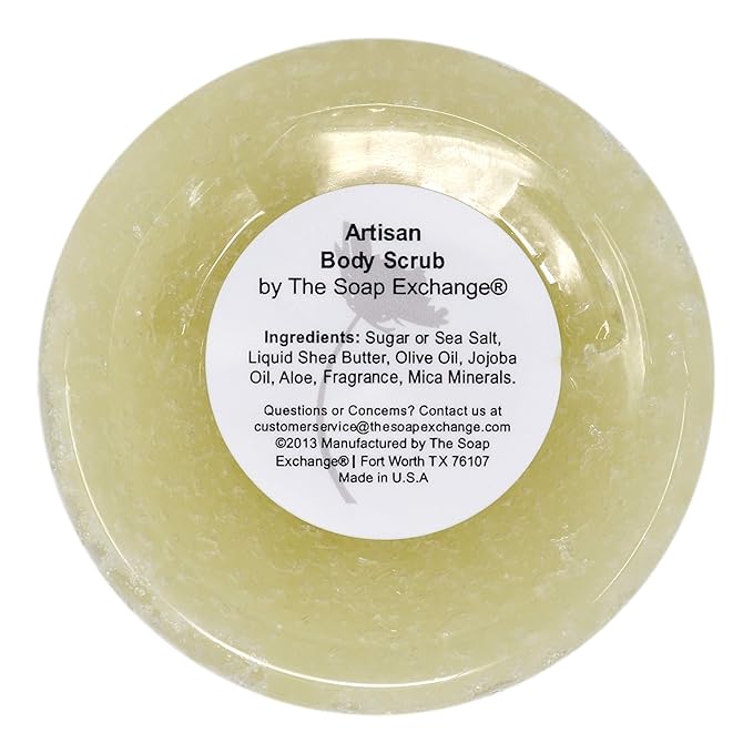 The Soap Exchange Sugar Body Scrub - Black Tux Scent - Hand Crafted 16 fl oz / 480 ml Natural Artisan Skin Care, Shea Butter, Exfoliate, Moisturize, & Protect. Made in the USA.
