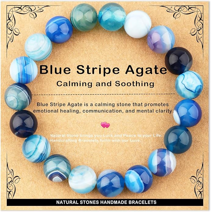 AD Beads 4mm6mm8mm10mm Handmade Bracelet - Natural Gemstone for Peace and Tranquility - Meditation, Yoga, Healing and Energy Gift for Unisex