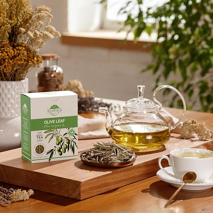 50 Bags Olive Leaf Tea Dried Olive Leaf Herbal Tea (Olea Europaea) - 50 Count 1.5 g Bags Hojas De Olivo Secas